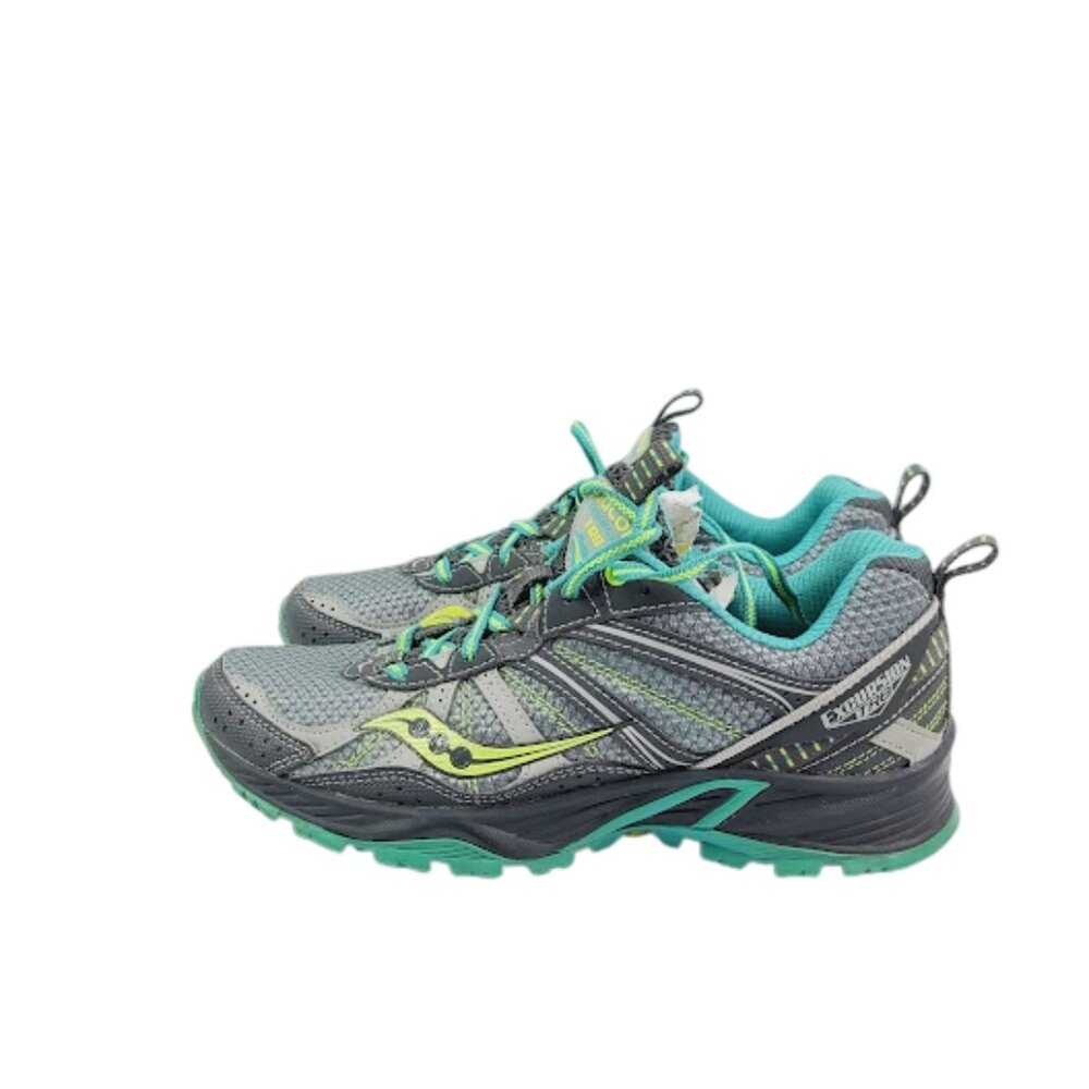 Saucony Women's Green‎ Gray Excursion TR8 Trail Athletic Running Shoes Size 7.5